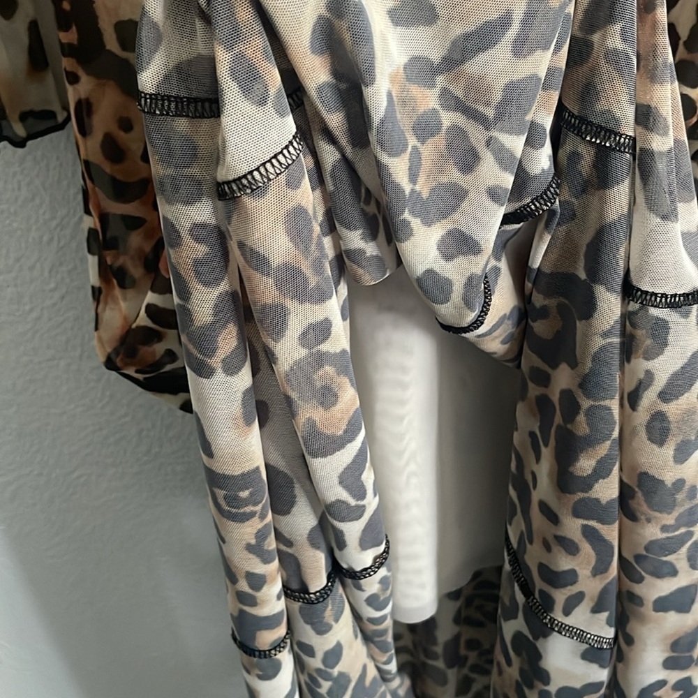 NWT Stockholm Atelier X Other Stories Leopard Bodycon Long Sleeve Dress Size 2 - Picture 7 of 10